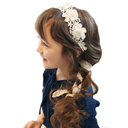  Wusjyeda Floral Wedding Lace Headband, Princess Vintage Modern Style Headband For Girls