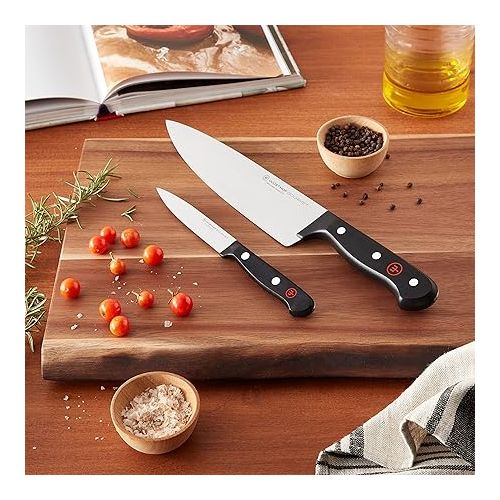  WUSTHOF Gourmet 2-Piece Chef's Knife Set,Black