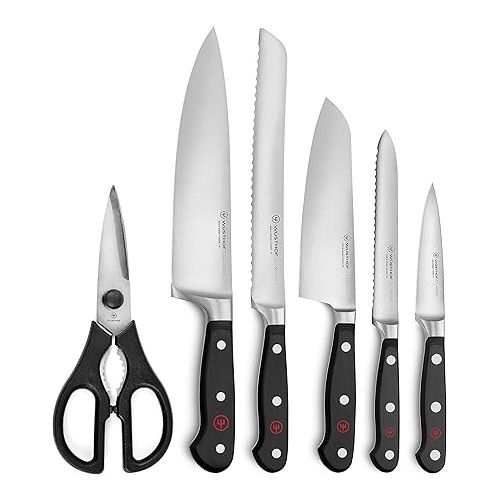  Wusthof Classic 7 Piece Slim Knife Set with Acacia Block