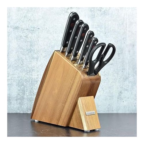  Wusthof Classic 7 Piece Slim Knife Set with Acacia Block