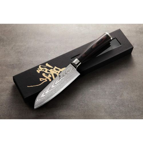  Wusthof ZHEN Japanese VG-10 67 Layers Damascus Steel Small Santoku Chef Knife 5-inch - D7P