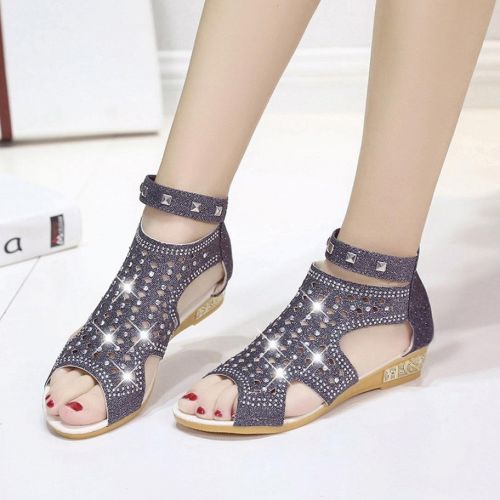  WuyiMC Women shoes Women Summer Sandals Women Wedge Sandals Fashion Fish Mouth Hollow Roma Shoes