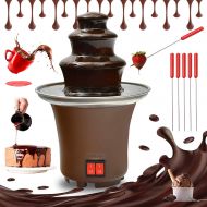 [아마존베스트]Chocolate Fondue Fountain - wuyule 3 Tiers Electric Melting Machine Chocolate Fountain with 6pcs Iron Sticks Mini Hot Chocolate Fondue Pot,Easy to Assemble,Perfect for Nacho Cheese