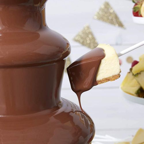  [아마존베스트]Chocolate Fondue Fountain - wuyule 3 Tiers Electric Melting Machine Chocolate Fountain with 6pcs Iron Sticks Mini Hot Chocolate Fondue Pot,Easy to Assemble,Perfect for Nacho Cheese