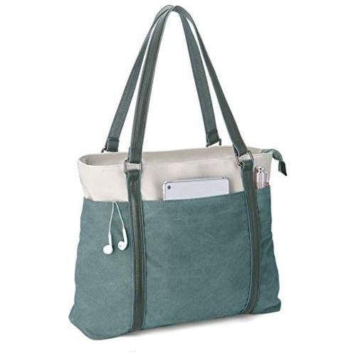  [아마존베스트]Wxnow Women Laptop Tote Bag Canvas Handbag Purse Shoulder Bag