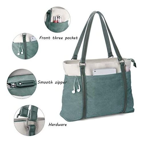  [아마존베스트]Wxnow Women Laptop Tote Bag Canvas Handbag Purse Shoulder Bag