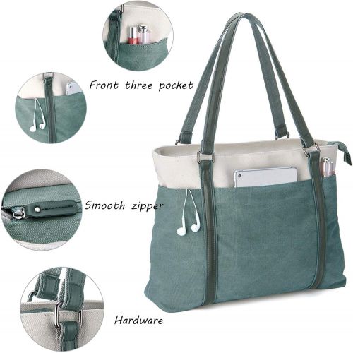  [아마존베스트]Wxnow Women Laptop Tote Bag Canvas Handbag Purse Shoulder Bag