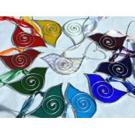 /WylloWytch Stained Glass Hanging Bird with Heart Tail, Sun Catcher,Spiral Wing,Mixed Colours,Window Art,Home Decoration,Birthday Gift,4 x 2