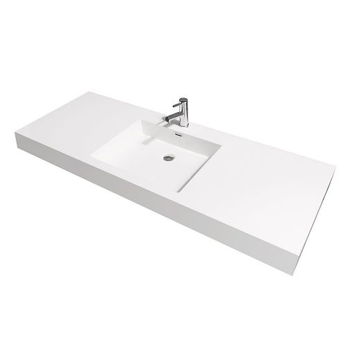  Wyndham Collection Amare 72 inch Single Bathroom Vanity in Espresso with White Man-Made Stone Top with Bone Porcelain Sink, and 70 inch Mirror