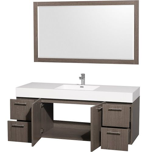  Wyndham Collection Amare 72 inch Single Bathroom Vanity in Espresso with White Man-Made Stone Top with Bone Porcelain Sink, and 70 inch Mirror