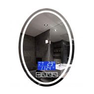 Wysm Smart LED Bathroom Mirror Bathroom Oval Bathroom Mirror Wall Mount Bathroom Mirror Bluetooth...