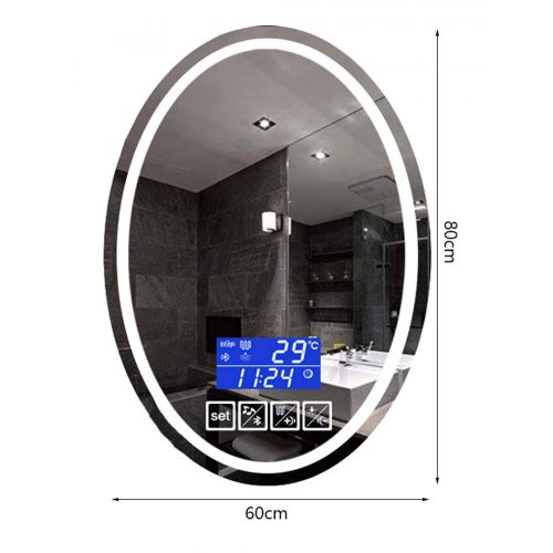  Wysm Smart LED Bathroom Mirror Bathroom Oval Bathroom Mirror Wall Mount Bathroom Mirror Bluetooth...