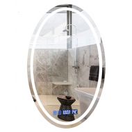 Wysm Smart LED Bathroom Mirror Bathroom Oval Bathroom Mirror Wall Mounted Bathroom Toilet Mirror...