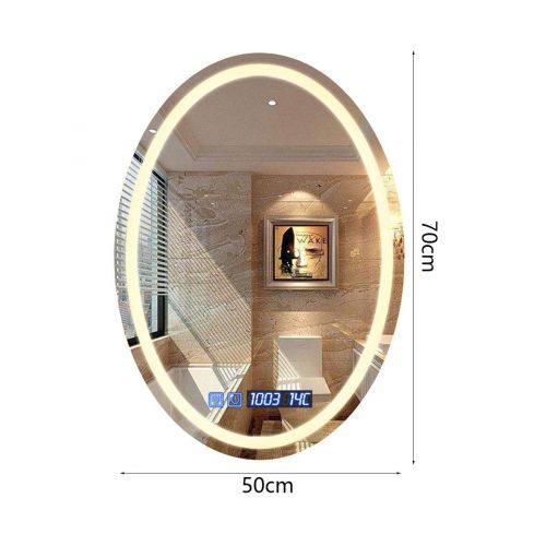  Wysm Smart LED Bathroom Mirror Bathroom Oval Bathroom Mirror Wall Mounted Bathroom Toilet Mirror...