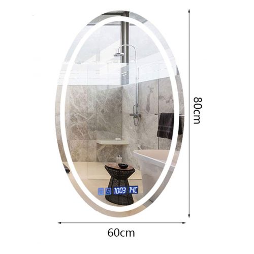  Wysm Smart LED Bathroom Mirror Bathroom Oval Bathroom Mirror Wall Mounted Bathroom Toilet Mirror...