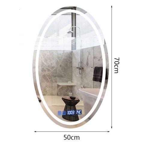  Wysm Smart LED Bathroom Mirror Bathroom Oval Bathroom Mirror Wall Mounted Bathroom Toilet Mirror...