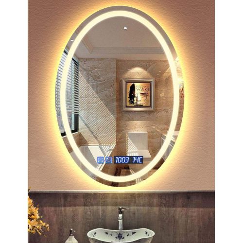  Wysm Smart LED Bathroom Mirror Bathroom Oval Bathroom Mirror Wall Mounted Bathroom Toilet Mirror...