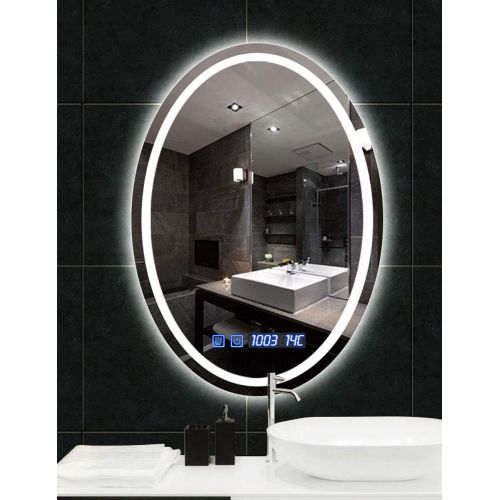  Wysm Smart LED Bathroom Mirror Bathroom Oval Bathroom Mirror Wall Mounted Bathroom Toilet Mirror...