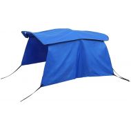 X AUTOHAUX 600D Canvas Only NO Frame 3 Bow Bimini Top Replacement Top Cover with Detachable Side Blocks Storage Boot Blue Canvas Only NO Frame