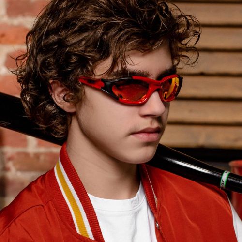  X LOOP Youth Sports Polarized Sunglasses for Boys Kids Teens Age 8-16 Baseball Wrap Around UV400 Glasses