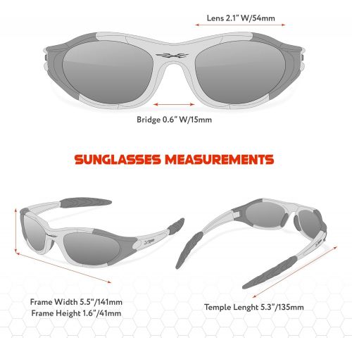  X LOOP Youth Sports Polarized Sunglasses for Boys Kids Teens Age 8-16 Baseball Wrap Around UV400 Glasses