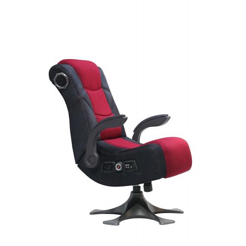  X Rocker 5129101 Pedestal Video Gaming Chair 2.1 Microfiber Mesh, BlackRed