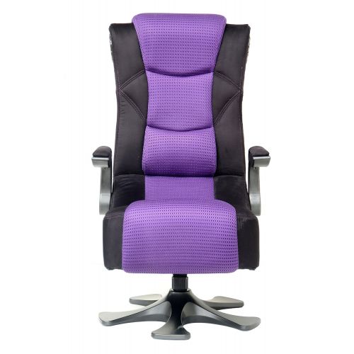  X Rocker Mesh 2.1 Video Gaming Chair 5129401 Pedestal Video Gaming Chair 2.1 Microfiber Mesh, BlackPurple