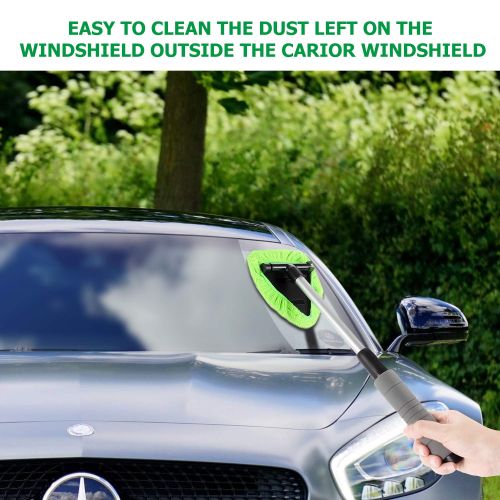  X XINDELL XINDELL Windshield Cleaner Window Windshield Cleaning Tool with Extendable Handle and Washable Reusable Microfiber Cloth Auto Interior Exterior Glass Wiper Car Glass Cleaner Kit (E
