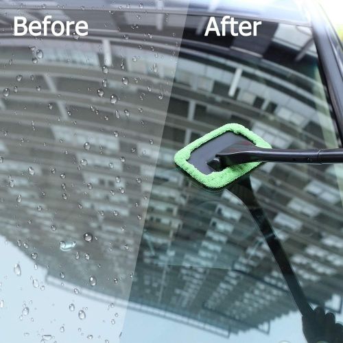  X XINDELL XINDELL Window Windshield Cleaning Tool Microfiber Cloth Car Cleanser Brush with Detachable Handle Auto Inside Glass Wiper Interior Accessories Car Cleaning Kit