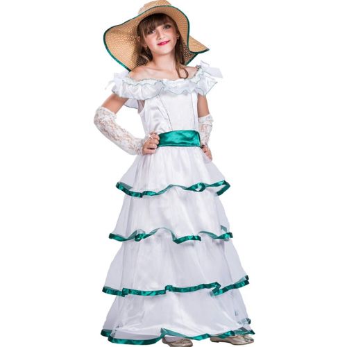  X-COSTUME Christmas Costume,Girls Princess Costume Cute Lace Southern Belle Halloween Costume Dress for Kids Girls (Small)