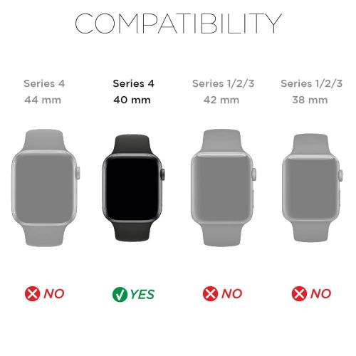  X-Doria Defense Edge, 40mm Apple Watch Case - Premium Aluminum & TPU Bumper Frame, Compatible with Apple Watch Series 4 Only, (BlackBlack)