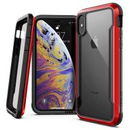iPhone X, iPhone Xs Case, X-Doria Defense Shield Series - Military Grade Drop Tested, Anodized Aluminum, TPU, and Polycarbonate Protective Case for Apple iPhone X, iPhone Xs, [Red]