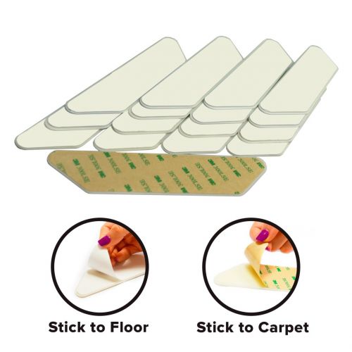  X-Protector Rug Grippers X-PROTECTOR  Best 16 pcs Anti Curling Rug Gripper. Keeps Your Rug in Place & Makes Corners Flat. Premium Carpet Gripper with Renewable Carpet Tape  Ideal Non Slip Ru
