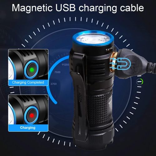  X. Magnetic Dive Flashlight 1000 Lumens Super Bright Pocket LED Rechargeable EDC Keychain Flashlight 4 Modes IPX8 Waterproof Level for Diving