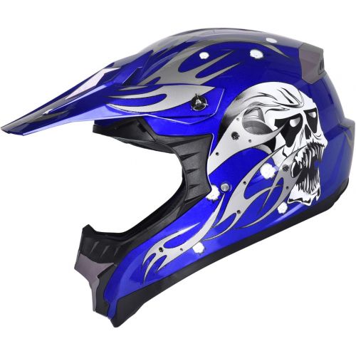  X4 ATV Motocross Helmet Dirt Bike Motorcycle A81 Red +gloves+goggles (XL)