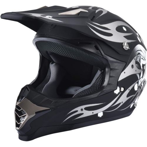  X4 ATV Motocross Helmet Dirt Bike Motorcycle A81 Red +gloves+goggles (XL)