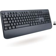 [아마존베스트]X9 Performance Wireless Ergonomic Keyboard with Wrist Rest - Comfort meets Productivity - PC Keyboard with 104 Keys and 2 Tone Shiny Matte Finish - 2.4G RF USB Wireless Keyboard fo