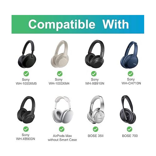  Black Headphone Headset Case for JBL, Beats, Sony, Soundcore Anker, Raycon, TOZO, SteelSeries, Logitech, Jabra, Bose, Audio-Technica, Sennheiser Headphones (Only Case)