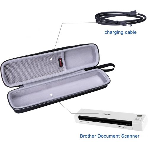  XANAD Hard Case for Brother DS-640 / DS-940DW/DS-740D / DS-720D/Doxie Go SE Duplex Compact Mobile Document Scanner(Light Gray)