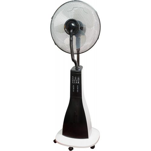  Canary Products CE134 Intelligent Misting Fan Humidifier, Oscillating Fan, Cool Mist Standing Fan, 16 Inches Tall, BlackWhite