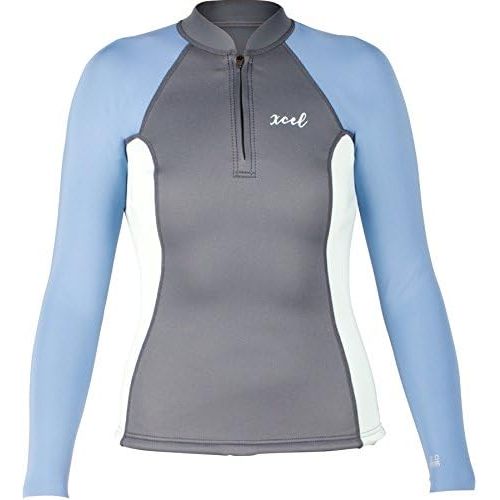  Xcel Deborah 21 Demi Zip Jacket, GunmetalCotton CandyFaience Blue, 14