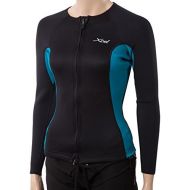 Xcel XCEL Womens Longsleeve Wetsuit Jacket wCinch Cord 4 BlackWild Peacock