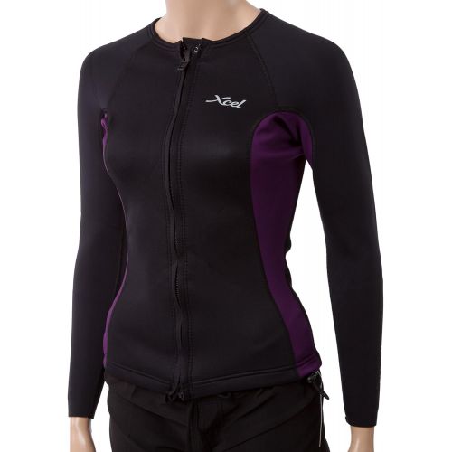  Xcel XCEL Womens Longsleeve Wetsuit Jacket wCinch Cord 14 BlackEggplant