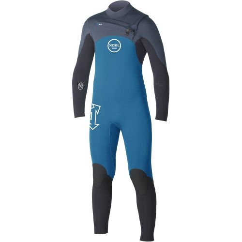  XCEL Kids 3/2mm X2 Infiniti Comp Quick Dry Fullsuit, Nautical Blue/Black/Gunmetal, 8