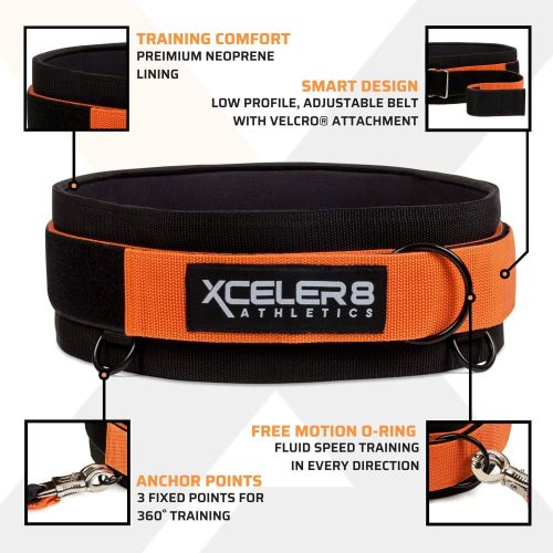 XCELER8 Athletics X-PLOSIVE Speed Training Kit / Overload Running Resistance & Release / Harness & Resistance Band, Speed and Agility Equipment for Sprint and Football, Basketball, Soccer / Youth an