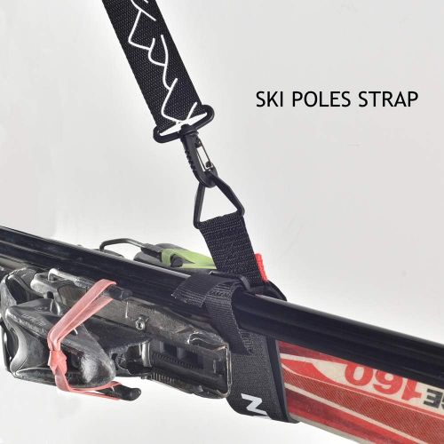  [아마존베스트]XCMAN Ski Carrier Straps Bonus- Shoulder Sling Cushioned Velcro Holder - Protects Skis Poles from Scratches Damage - Downhill Backcountry Snow Gear Accessories