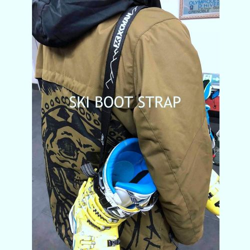  [아마존베스트]XCMAN Ski Carrier Straps Bonus- Shoulder Sling Cushioned Velcro Holder - Protects Skis Poles from Scratches Damage - Downhill Backcountry Snow Gear Accessories