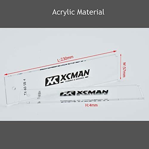  [아마존베스트]XCMAN Freeride Ski & Snowboard Base Wax Plastic Scraper 4mm Thick(Clear) - Corner Notch for Edge Cleaning and 2piece