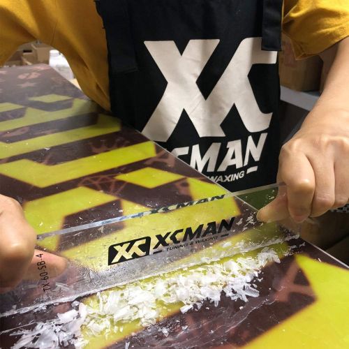  [아마존베스트]XCMAN Freeride Ski & Snowboard Base Wax Plastic Scraper 4mm Thick(Clear) - Corner Notch for Edge Cleaning and 2piece