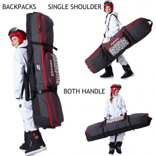  [아마존베스트]XCMAN Roller Snowboard Bag with Wheels Adjustable Length for Air Travel - Extra Long/Wide/Deep,Waterpeoof - with ABS Protection Ribs and PP Protection Spine - 2020 Version